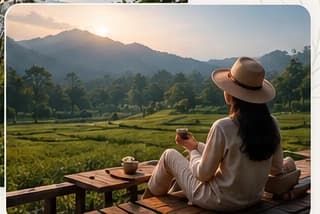 Suasana menikmati alam dengan tenang